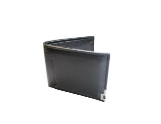 Men's Black Leather Bifold Passcase Wallet