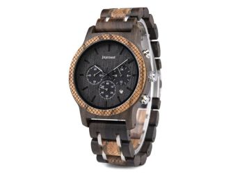Prince  Dark Sandalwood & Zebra Chronograph Wooden Watch