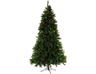 6.5-Ft. Pennsylvania Pine Artificial Christmas Tree with Multi-Color LED String Lighting and Holiday