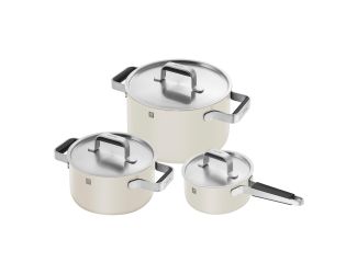 Pure 6pc Stainless Steel Pot Set Ivory White