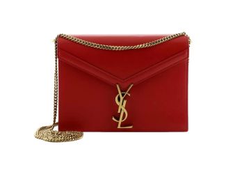 Saint Laurent Cassandra Red Leather Medium Shoulder Bag