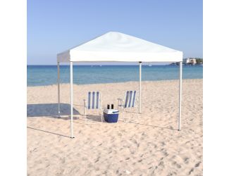 10'x10' White Weather Resistant Easy Up Event Straight Leg Instant Canopy Tent
