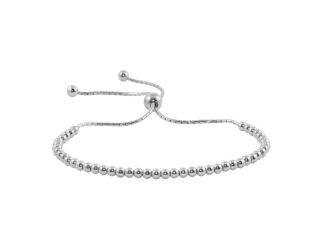 PARIKHS Rhodium Plated Beaded Lariat Bracelet in 925 Sterling Silver