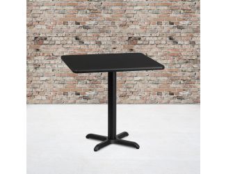 30" Square Black Laminate Table Top with 22" x 22" Table Height Base