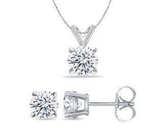 Bright White Round Lab Grown Diamond Set  in 14K White Gold 1.40ct, Color-FG, Clarity-VS SI