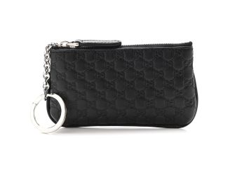 Gucci Micro GG Black Leather Key Case