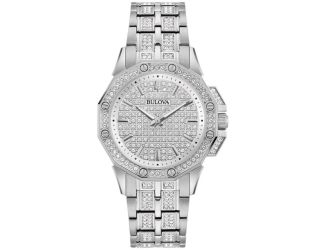 Ladies Crystal Octava Silver Tone SS Bracelet Watch