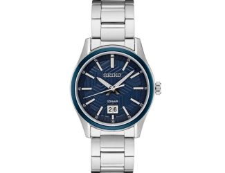 Seiko Essentials SS Analog Blue Textured Dial, SS bracelet