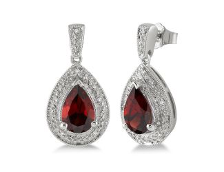 Garnet and Diamond Earrings