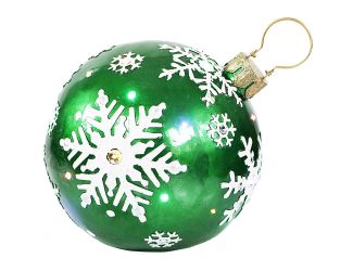 Indoor/Outdoor Oversized Christmas Decor w/ Long-Lasting LED Lights, 18-In. Jeweled Ball Ornament w/