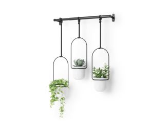 Triflora Hanging Planter White/Black
