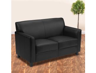 Black LeatherSoft Loveseat w/ Clean Line Stitched Frame