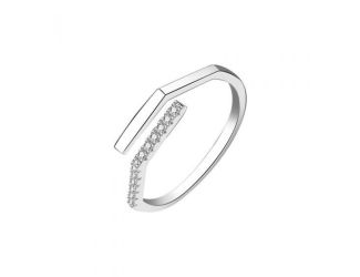 Latonia Cabella created Sterling Silver Geometric design with AAA CZ Ring