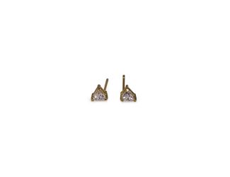 18K Gold Plated CZ Triangle Stud Earrings