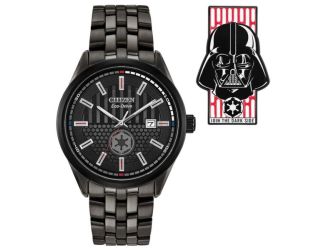 Men's Darth Vader Returns Eco-Drive Black IP Stainless Steel Watch Black Dial