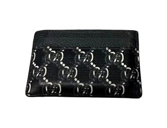 Gucci GG Shadow Black White Card Holder Wallet