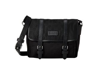 Gucci Guccissima Monogram Nylon Leather Double Buckle Messenger Bag