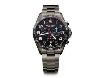Fieldforce Sport Chrono, 42mm, Black Bezel, Black Dial, Black Pvd Stainless Steel Bracelet