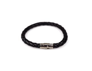 Leather and Pewter 8" Bracelet