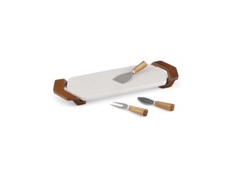 Chevron Cheese Tray w/ Knives