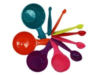 10 Piece Colorful Plastic Measuring Spoons with Ring Organizer