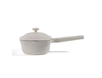 2qt Nonstick Ceramic Cast Aluminum Saucepan w/ Lid Cream
