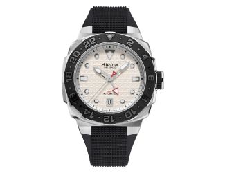 Men's Seastrong Diver Extreme Automatic GMT Black Rubber Strap Silver Dial
