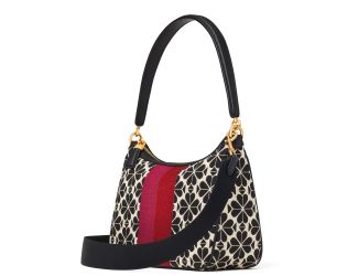 Spade Flower Jacquard Stripe Sam Small Convertible Shoulder Bag - Cream Multi