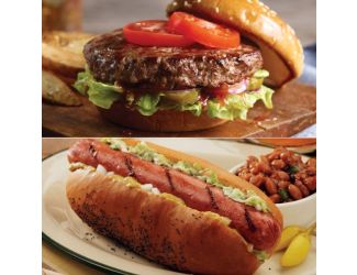 Twelve 4.5oz Classic Steakburgers & Twelve 3.2oz Beef Hotdogs