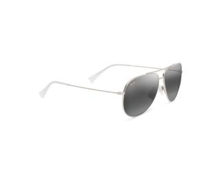 Hau'oli XL Polarized Sunglasses Shiny Light Gold Frame Neutral Gray Lens