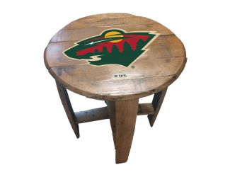 Minnesota Wild Oak Barrel Table