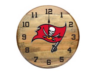 Tampa Bay Buccaneers Oak Barrel Clock