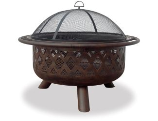 Endless Summer - Oil Rubbed Bronze Wood Burning Outdoor Fire Pit w/Lattice Design