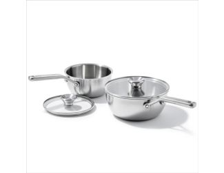 Mira Tri-Ply 4pc Stainless Steel Chef's Pan Set