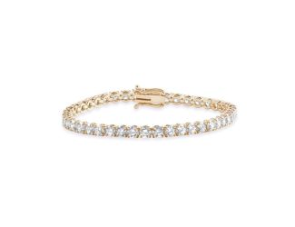 Bright White Privilege Round Lab Grown Diamond Tennis Bracelet in 14K Yellow Gold 6.50ct,EF,VS1 VS2