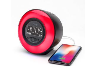 Bluetooth Color Changing Alarm Clock Radio w/ USB Charging
