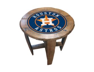 Houston Astros Oak Barrel Table