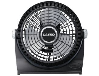 10-In. Breeze Machine Pivoting Floor/Table Fan, Black