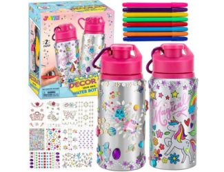 2 Pack Color and Decorate Your Own Water Bottles
