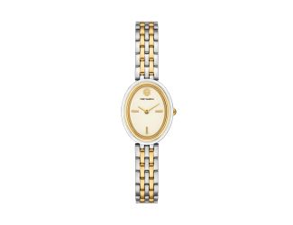 Ladies Oval Two-Tone Stainless Steel Watch Cream Dial