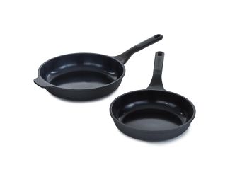 Leo Stone+ Ceramic Non-Stick Recycled Cast Aluminum 2pc FP Set. 10 & 11"