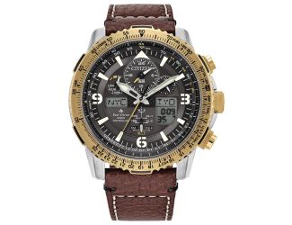 Citizen Men's Promaster Skyhawk Leather Strap watch, Gray dial