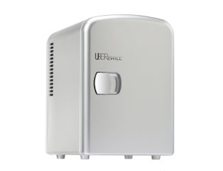Uber Chill 6 Can Mini Fridge Silver