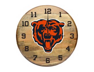 Chicago Bears Oak Barrel Clock