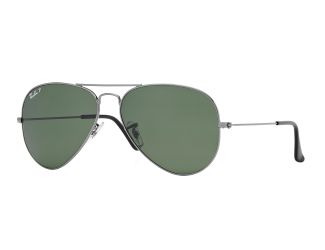 Polarized Aviator Sunglasses - Gunmetal/Green