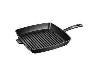 12" Cast Iron Square Grill Pan Black Matte