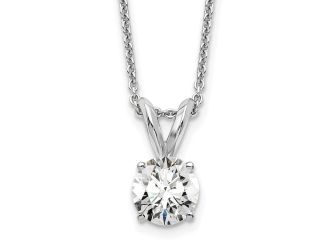 14K White Gold Lab Grown Diamond 1/2ct. Solitaire Necklace