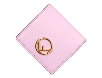 Fendi Calf Leather F logo Lavanda Pink Leather Coin