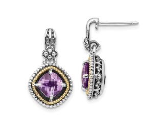 Sterling Silver w/14k Amethyst Earrings