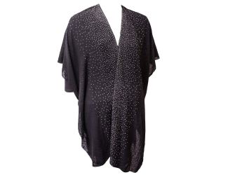 Solid Animal Print Kimono With Stones